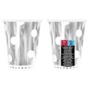 Farbe B&C Polka Dots Silver Silber Pappbecher 6 Stk. 266 ml