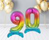 Nummer Rainbow Bunter Nummer 9 Folienballon mit Basis 74 cm