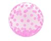 Pink Dots Aqua Kugel Folienballon 46 cm