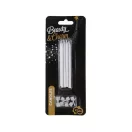 Farbe Silver Silber Geburtstagskerzensatz, 8 Stk