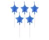 Metallic Blue Star, Blau Star Kuchenkerze, Kerze Set 5 Stück