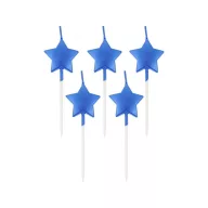 Star Metallic Blue Star, blaue Kuchenkerze, Kerzenset 5 Stk