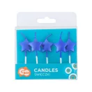 Star Metallic Blue Star, blaue Kuchenkerze, Kerzenset 5 Stk