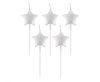 Star Metallic Silver Silberne Geburtstagskerze Set 5 Stk