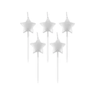 Star Metallic Silver Silberne Geburtstagskerze Set 5 Stk