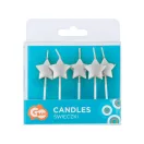 Star Metallic Silver Silberne Geburtstagskerze Set 5 Stk