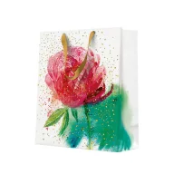 Rose Watercolor Papier Geschenktasche 20x25x10 cm