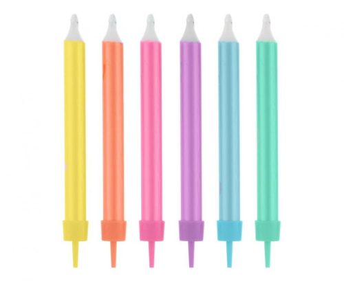 Farbe Jumbo Neon Geburtstagskerze, Kerzenset 12 Stück