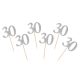 Geburtstag Silver Silber 30 Dekorative Stäbchen 6er-Set