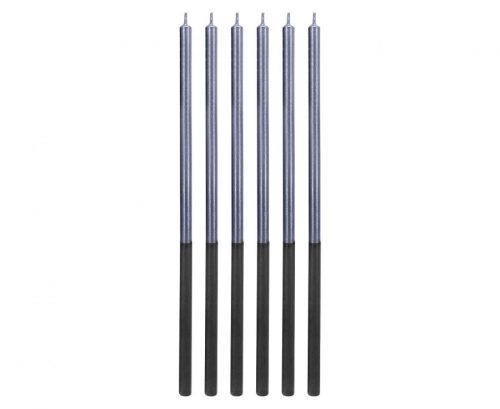 Farbe Platinum Blue, Blaue Tortenkerze, Kerzenset 6-tlg.