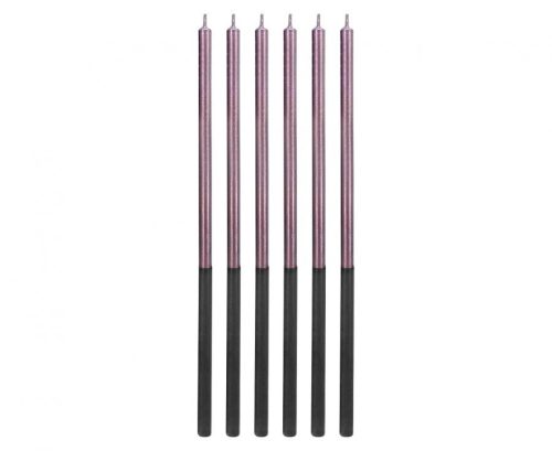 Farbe Platin-Lila, Lila Geburtstagskerze, Kerzenset 6-teilig