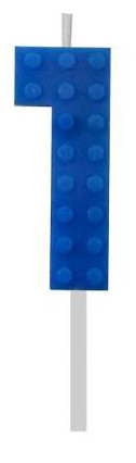Blöcke Blue Blocks Baustein Nummer 1 Blaue Kerze, Zahlkerze