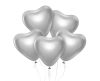 Herz Platinum Silver Ballon, Luftballon 6 Stück 12 Zoll (30 cm)