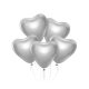 Herz Platinum Silver Ballon, Luftballon 6 Stück 12 Zoll (30 cm)