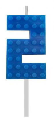 Blöcke Blue Blocks Baustein 2 Blue Geburtstagskerze, Zahlenkerze