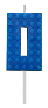 Blöcke Blue Blocks Klemmbaustein Nummer Kerze, 0 Blaue Kerze
