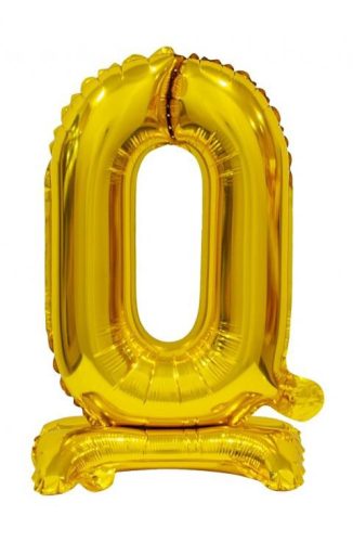 Gold B&C Gold mini Nummer 0 Folienballon mit Sockel 38 cm