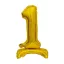 Nummer B&C Gold Goldener Mini-Zahl 1 Folienballon mit Sockel 38 cm