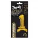 Nummer B&C Gold Goldener Mini-Zahl 1 Folienballon mit Sockel 38 cm