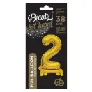 Nummer B&C Gold Gold mini Nummer 2 Folienballon mit Standfuß 38 cm