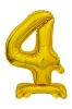 Gold B&C Gold mini Nummer 4 Folienballon mit Sockel 38 cm