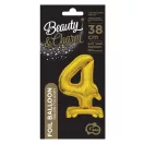 Nummer B&C Gold Goldene Mini Zahl 4 Folienballon mit Sockel 38 cm