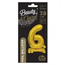 Nummer B&C Gold Goldene Mini-Zahl 6 Folienballon mit Basis 38 cm