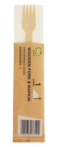 Party Wooden Holzgabel mit Serviette