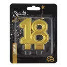 Farbe Gold Goldene Tortenkerze Nummer 18