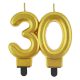 Farbe Gold Goldene 30er Geburtstagkerze, Zahlenkerze