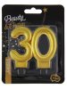 Farbe Gold Goldene 30er Geburtstagkerze, Zahlenkerze