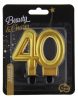 Farbe Gold Goldene 40er Tortenkerze, Zahlenkerze