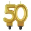 Farbe Gold Goldene Tortenkerze Nummer 50