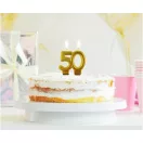 Farbe Gold Goldene Tortenkerze Nummer 50