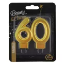Farbe Gold Goldene 60-Geburtstagskerze, Zahlenkerze