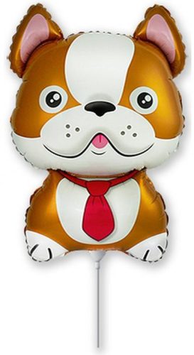 Hund Bulldog Brown Folienballon 36 cm ((WP))