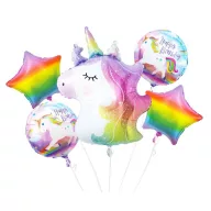 Einhorn Rainbow 5-teilige Folienballon-Set