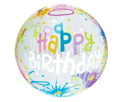Happy Birthday Aqua Kugel Folienballon 40 cm