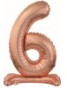 Nummer Rose Gold Nummer 6 Folienballon mit Sockel 74 cm