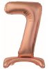 Nummer Rose Gold Zahl 7 Folienballon mit Basis 74 cm