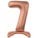 Nummer Rose Gold Zahl 7 Folienballon mit Basis 74 cm