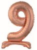 Nummer Rose Gold 9er-Zahlenfolienballon mit Sockel 74 cm