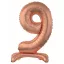 Nummer Rose Gold 9er-Zahlenfolienballon mit Sockel 74 cm