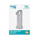 Nummer Silver Silberne Nummer 1 Folienballon 76 cm