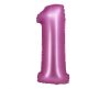 Satin pink, Rosa Nummer 1 Folienballon 76 cm