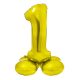 Gold 1 gold nummer Folienballon mit Standfuß 72 cm