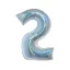 Nummer Holographic Silber Folienballon Nummer 2, 76 cm