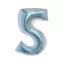 Nummer Holografisch Silber, Folienballon Zahl 5 Silber 76 cm