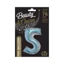 Nummer Holografisch Silber, Folienballon Zahl 5 Silber 76 cm