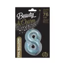 Nummer Holographic Silberne Nummer 8 Folienballon 76 cm